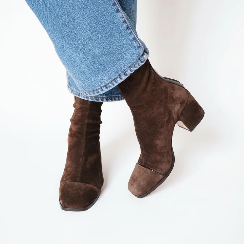 Avelin Lyon | Bottines femme marron à talon bloc