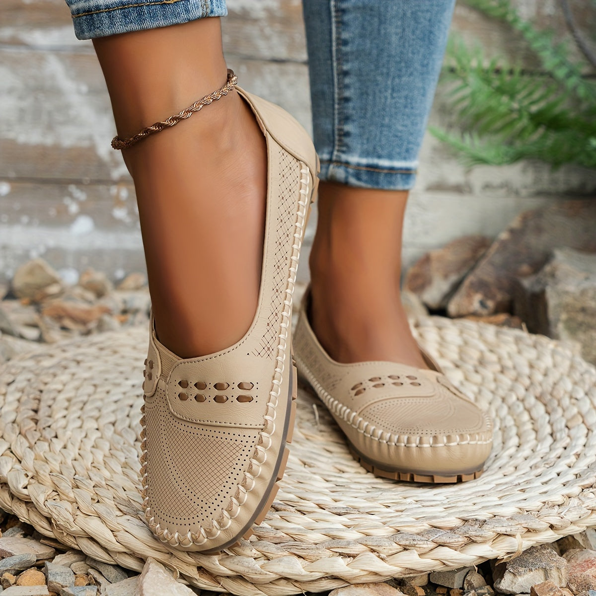 Avelin Lyon | Mocassins femme à découpes ajourées