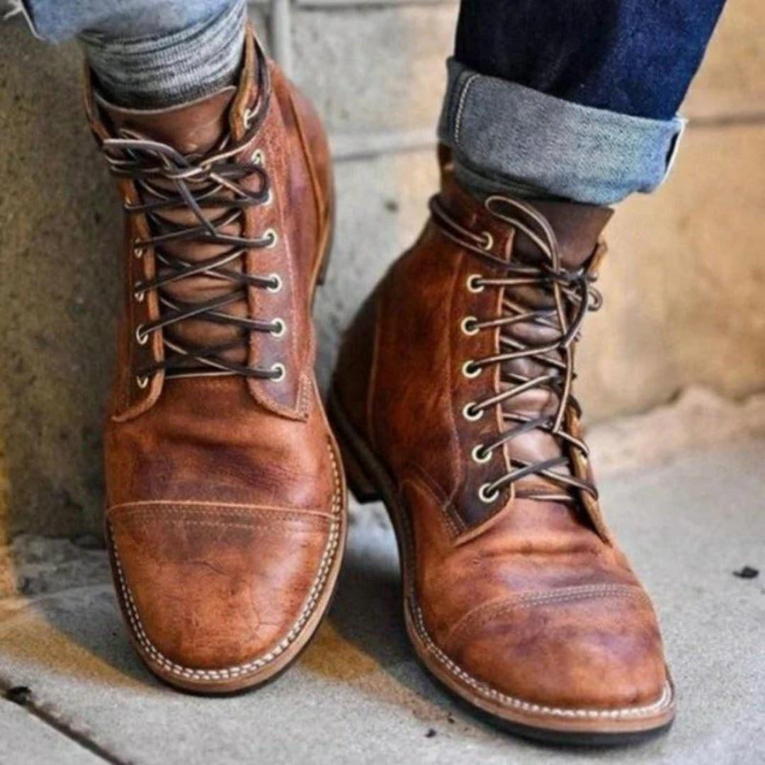 Avelin Lyon | Bottes homme marron à tige montante