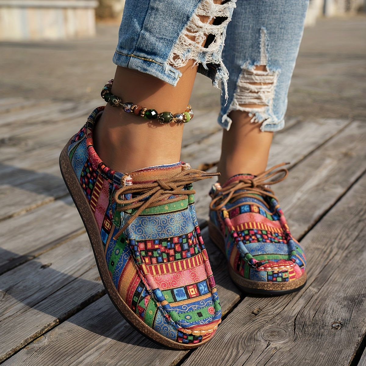 Avelin Lyon | Baskets femme à motif patchwork coloré