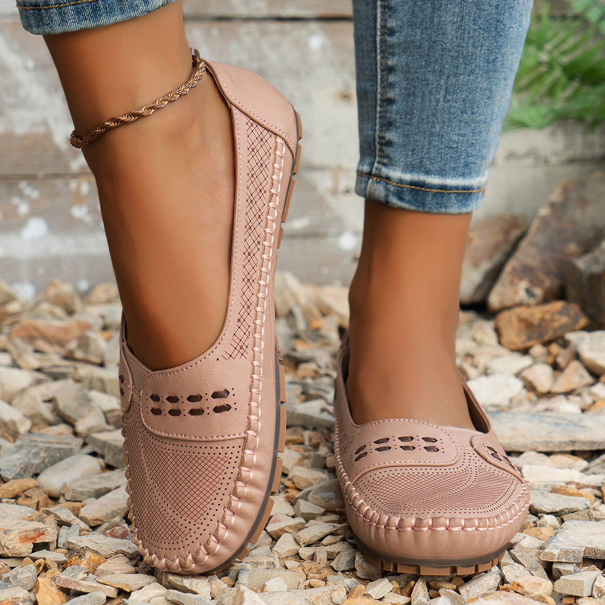 Avelin Lyon | Mocassins femme à découpes ajourées