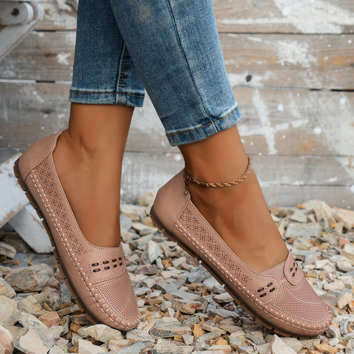 Avelin Lyon | Mocassins femme à découpes ajourées