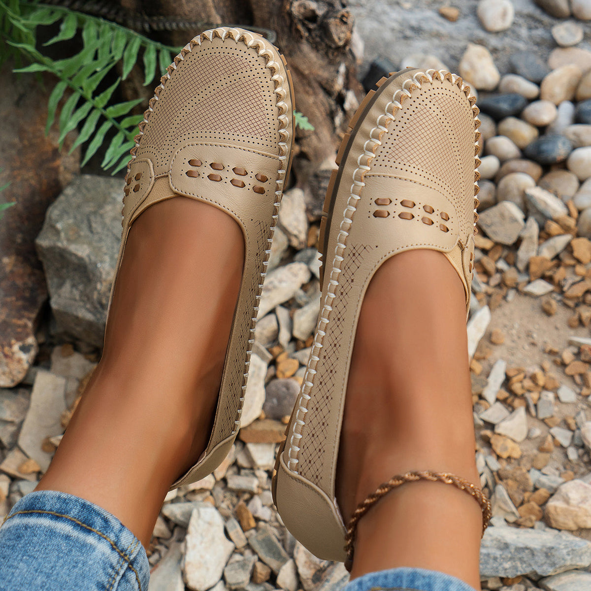 Avelin Lyon | Mocassins femme à découpes ajourées