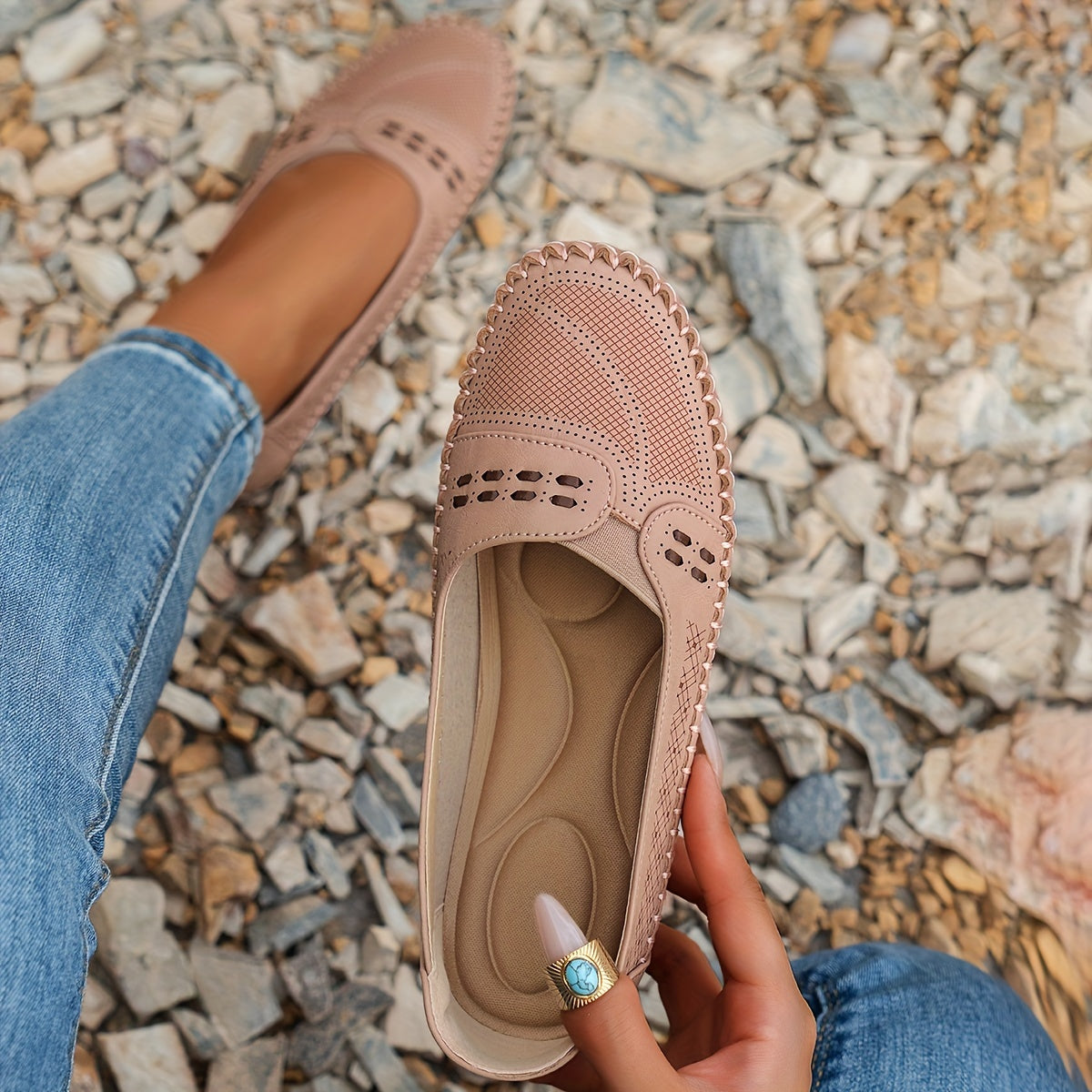 Avelin Lyon | Mocassins femme à découpes ajourées