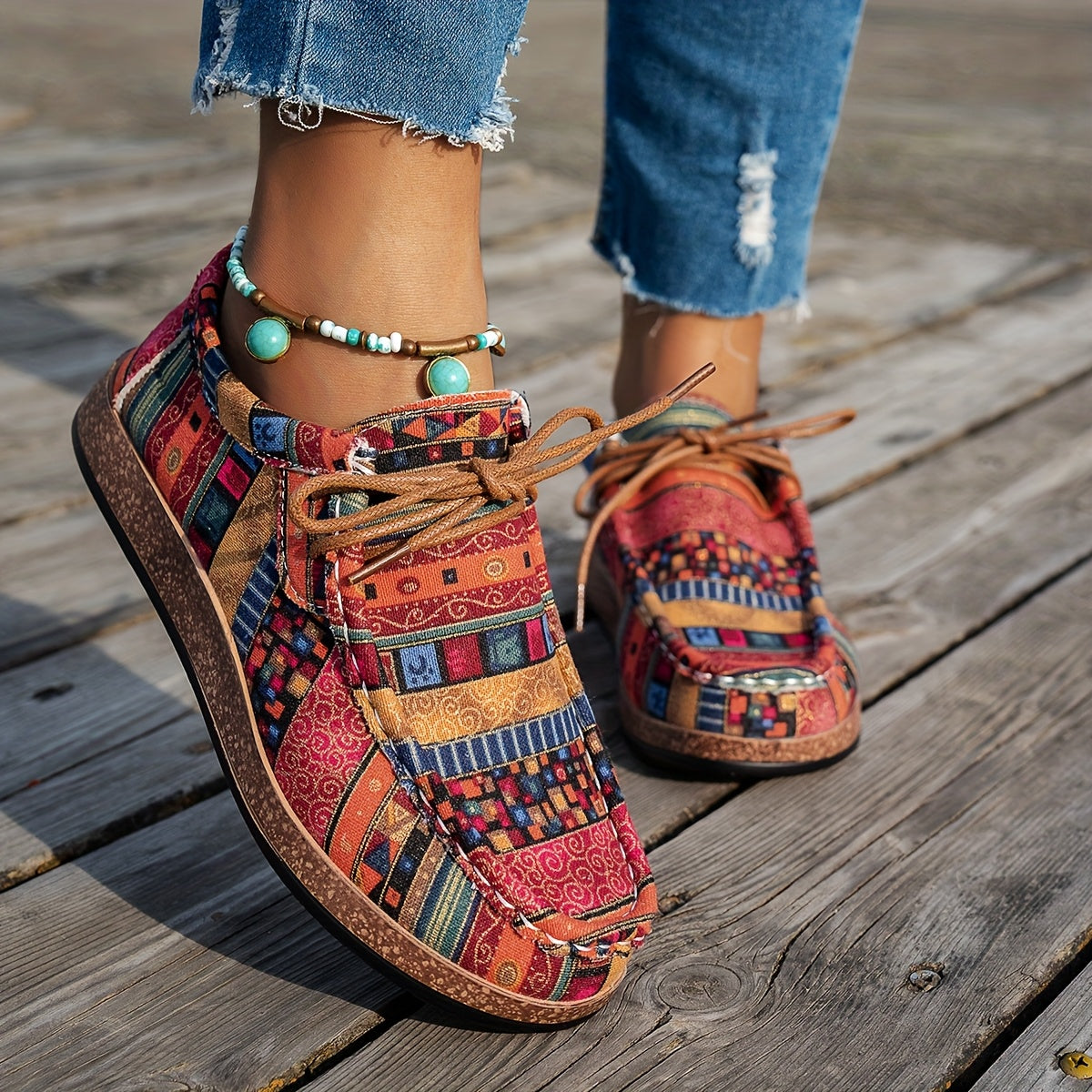 Avelin Lyon | Baskets femme à motif patchwork coloré