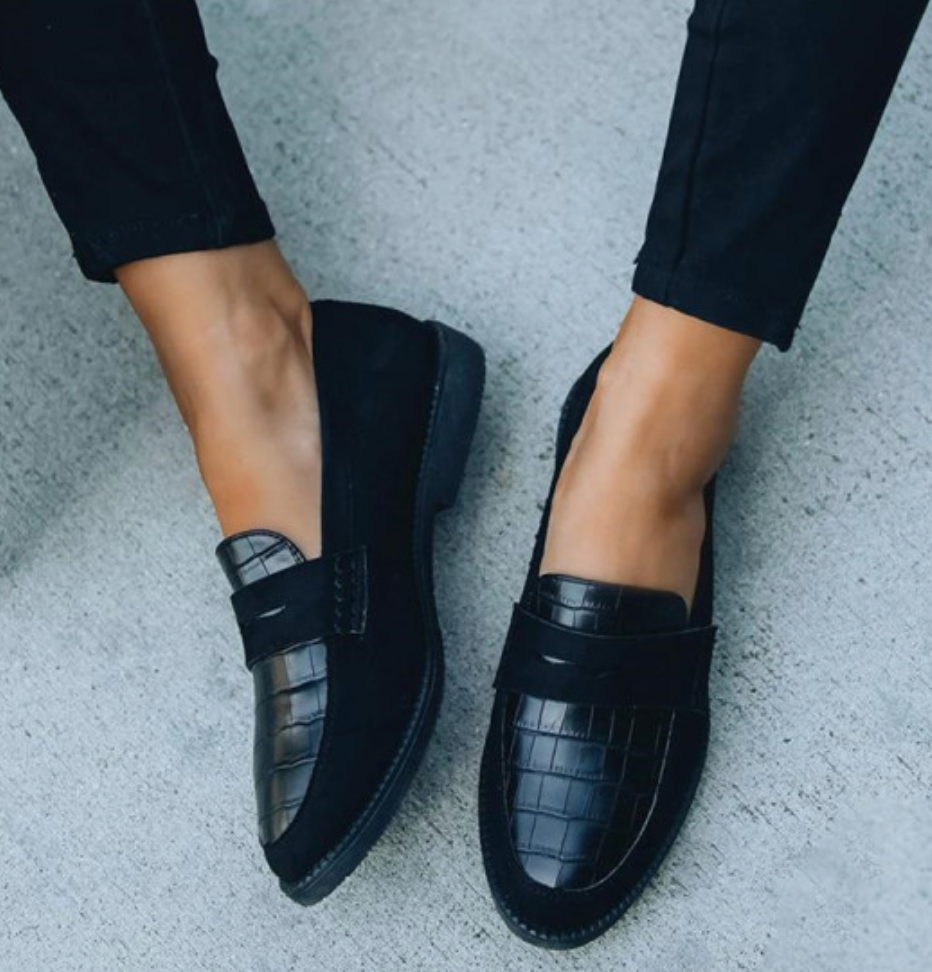 Avelin Lyon | Mocassins femme noirs à enfiler