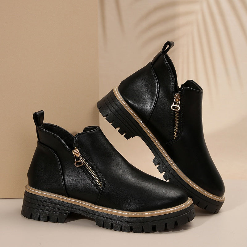 Avelin Lyon | Bottines femme noires à semelle plateforme