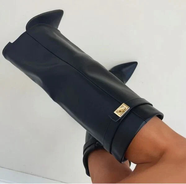 Avelin Lyon | Bottes hautes femme à talon compensé