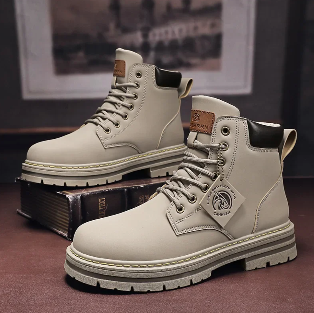 Bottines Homme à Lacets Tige Haute Semelle Épaisse