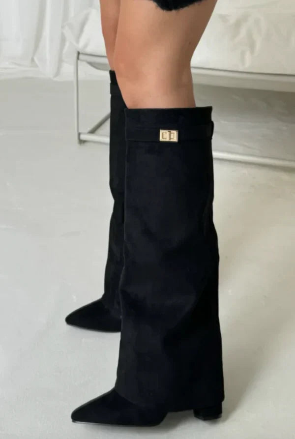 Avelin Lyon | Bottes hautes femme à talon compensé
