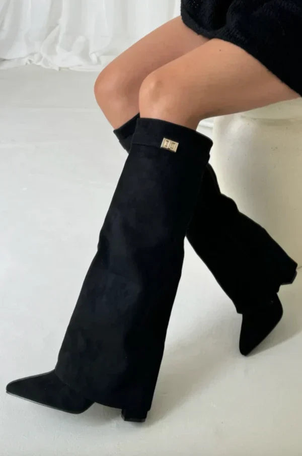 Avelin Lyon | Bottes hautes femme à talon compensé
