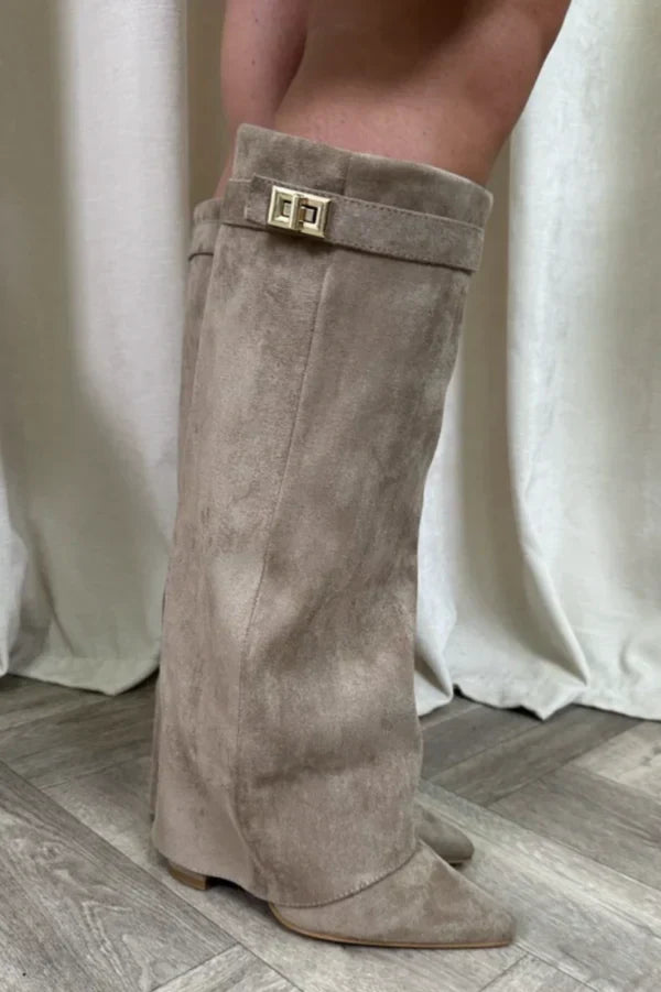 Avelin Lyon | Bottes hautes femme à talon compensé