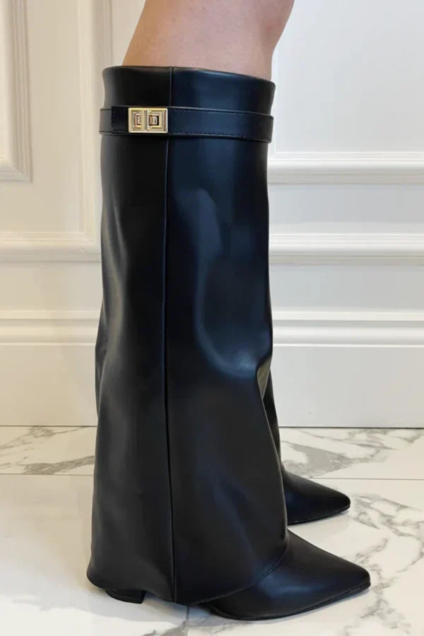 Avelin Lyon | Bottes hautes femme à talon compensé