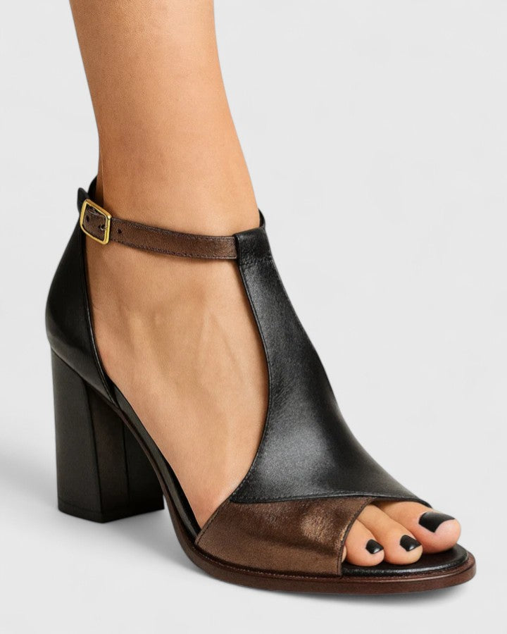 Sandales Femme Talon Bloc Bout Ouvert Bride Cheville Élégantes