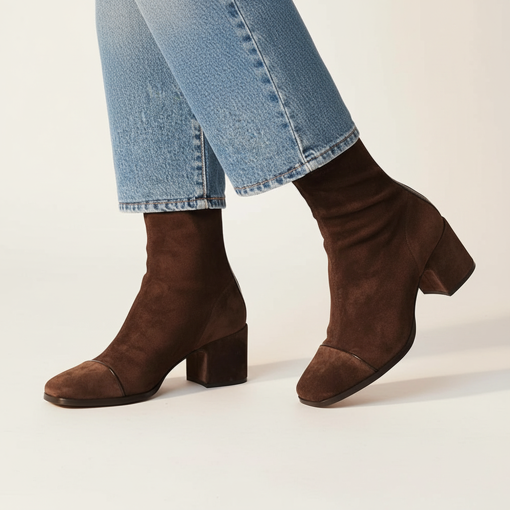 Avelin Lyon | Bottines femme marron à talon bloc