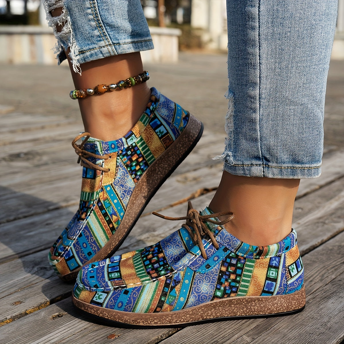 Avelin Lyon | Baskets femme à motif patchwork coloré