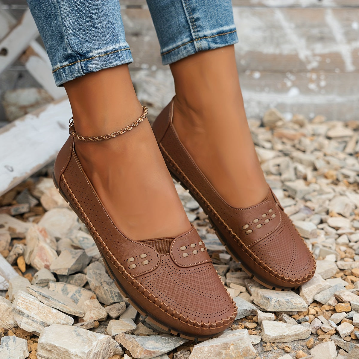 Avelin Lyon | Mocassins femme à découpes ajourées
