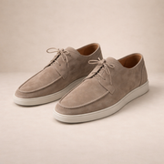 Loafers Suede Heren Regular Fit Leer Vetersluiting Gesloten Neus