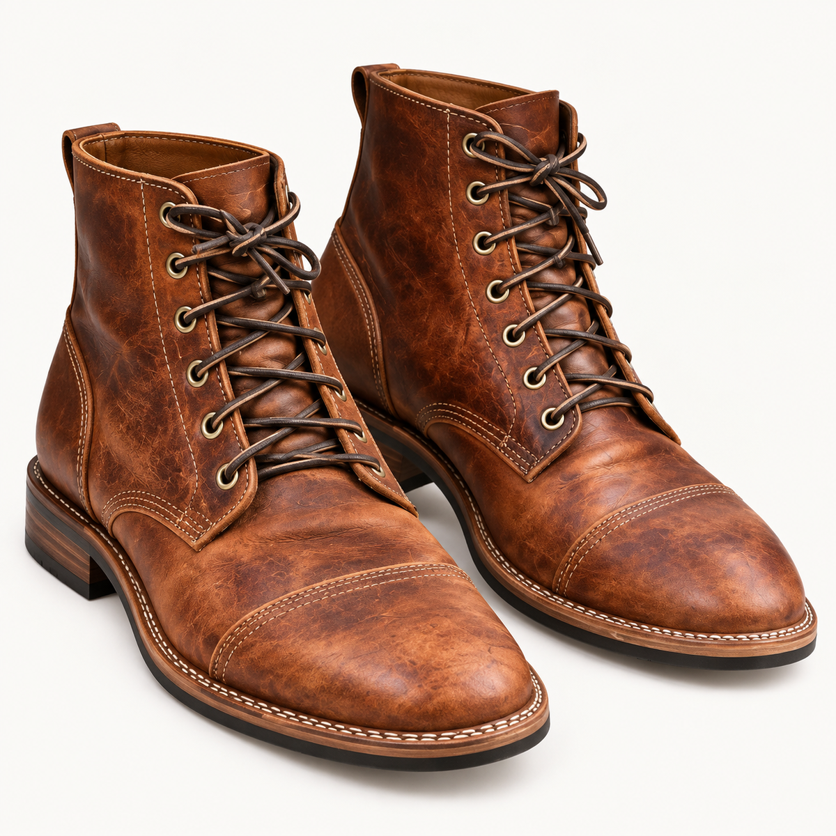 Avelin Lyon | Bottes homme marron à tige montante