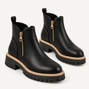 Avelin Lyon | Bottines femme noires à semelle plateforme