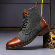 Bottines à lacets bicolores montantes pour homme