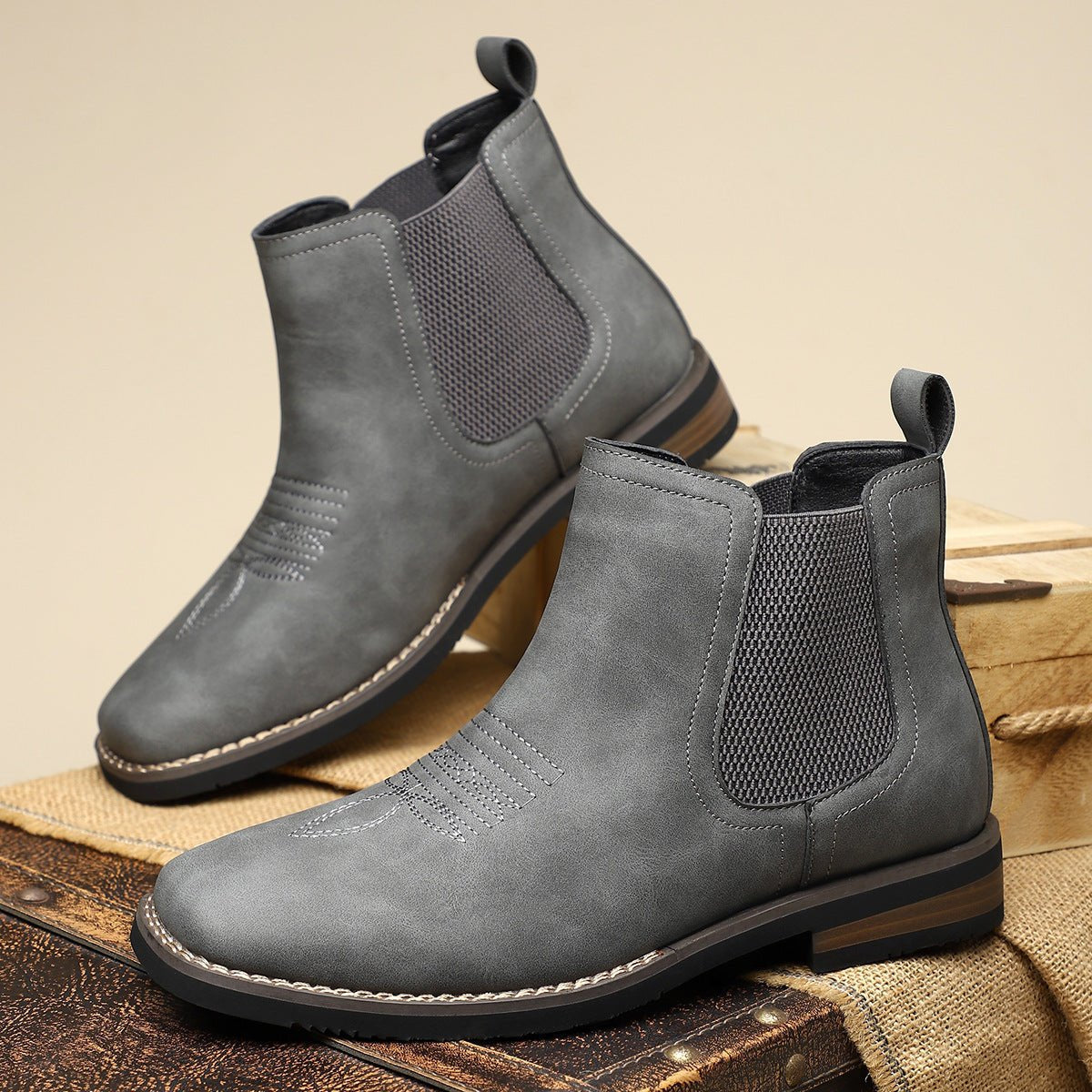 Bottines chelsea à élastiques latéraux pour homme
