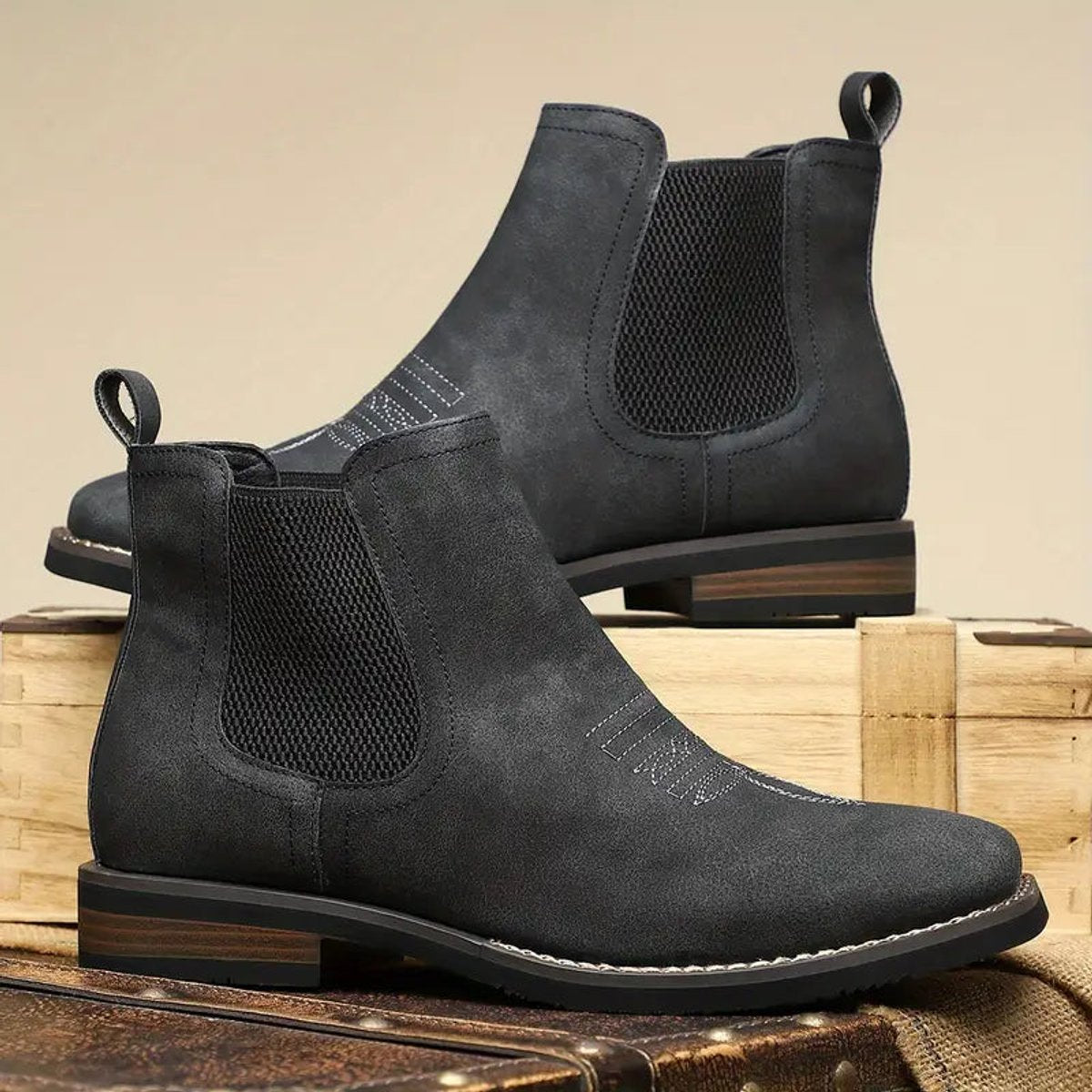 Bottines chelsea à élastiques latéraux pour homme