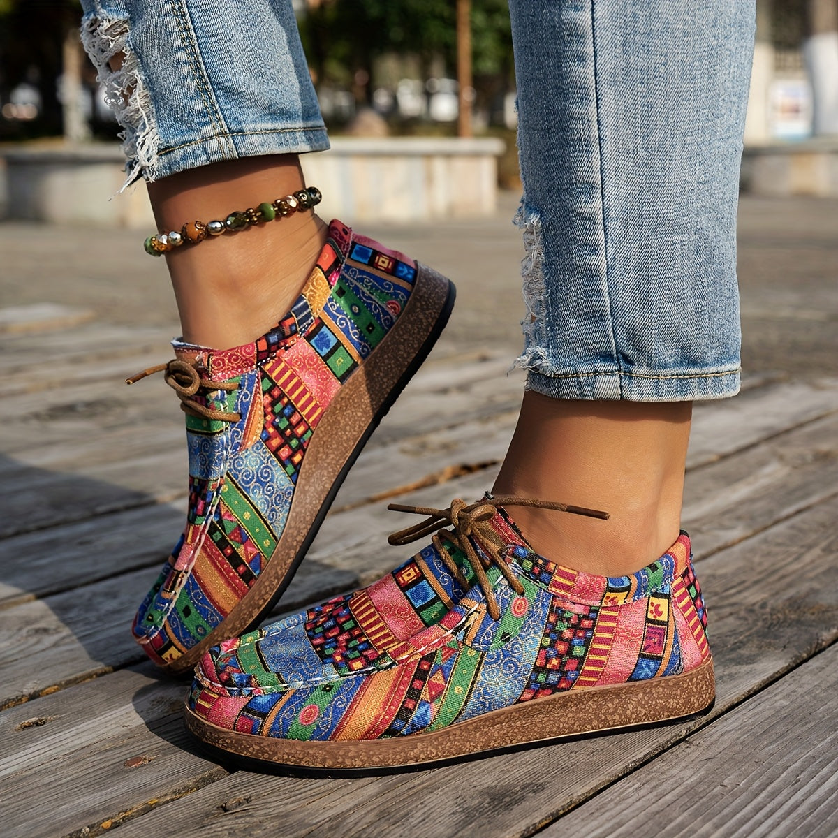 Avelin Lyon | Baskets femme à motif patchwork coloré
