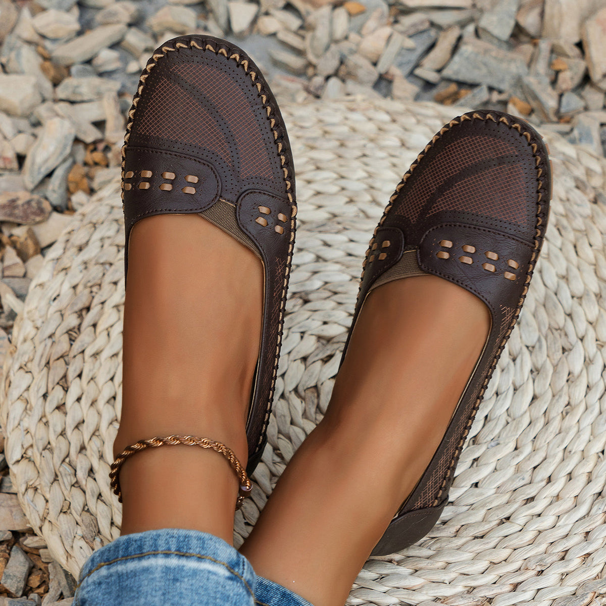 Avelin Lyon | Mocassins femme à découpes ajourées