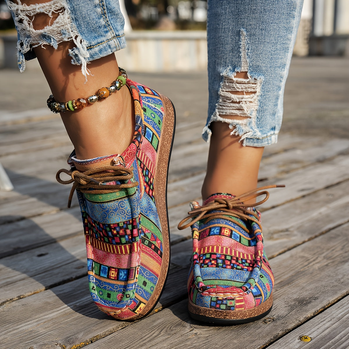 Avelin Lyon | Baskets femme à motif patchwork coloré