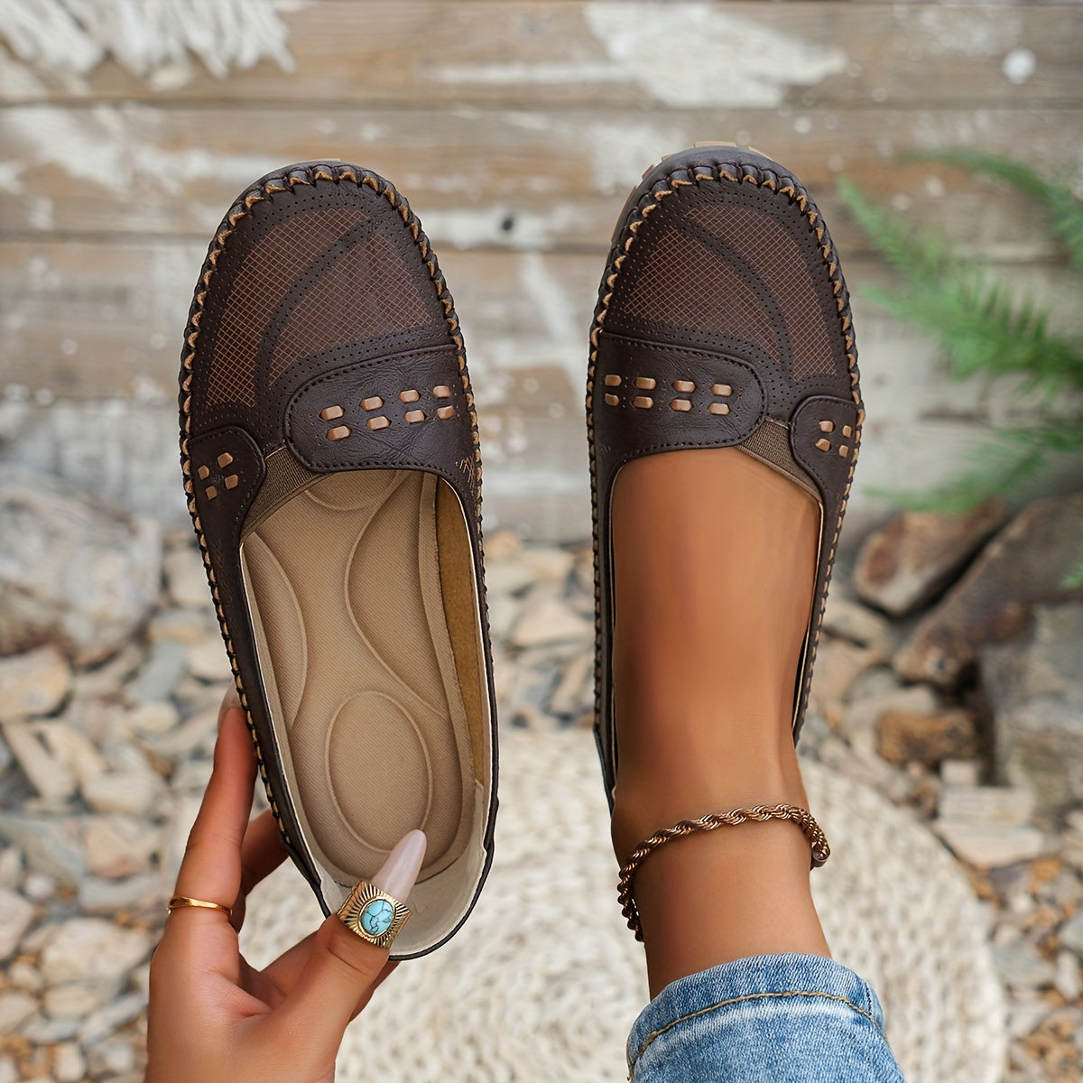 Avelin Lyon | Mocassins femme à découpes ajourées