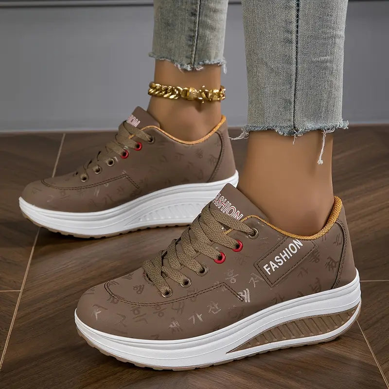 Avelin Lyon | Baskets femme à semelle compensée striée
