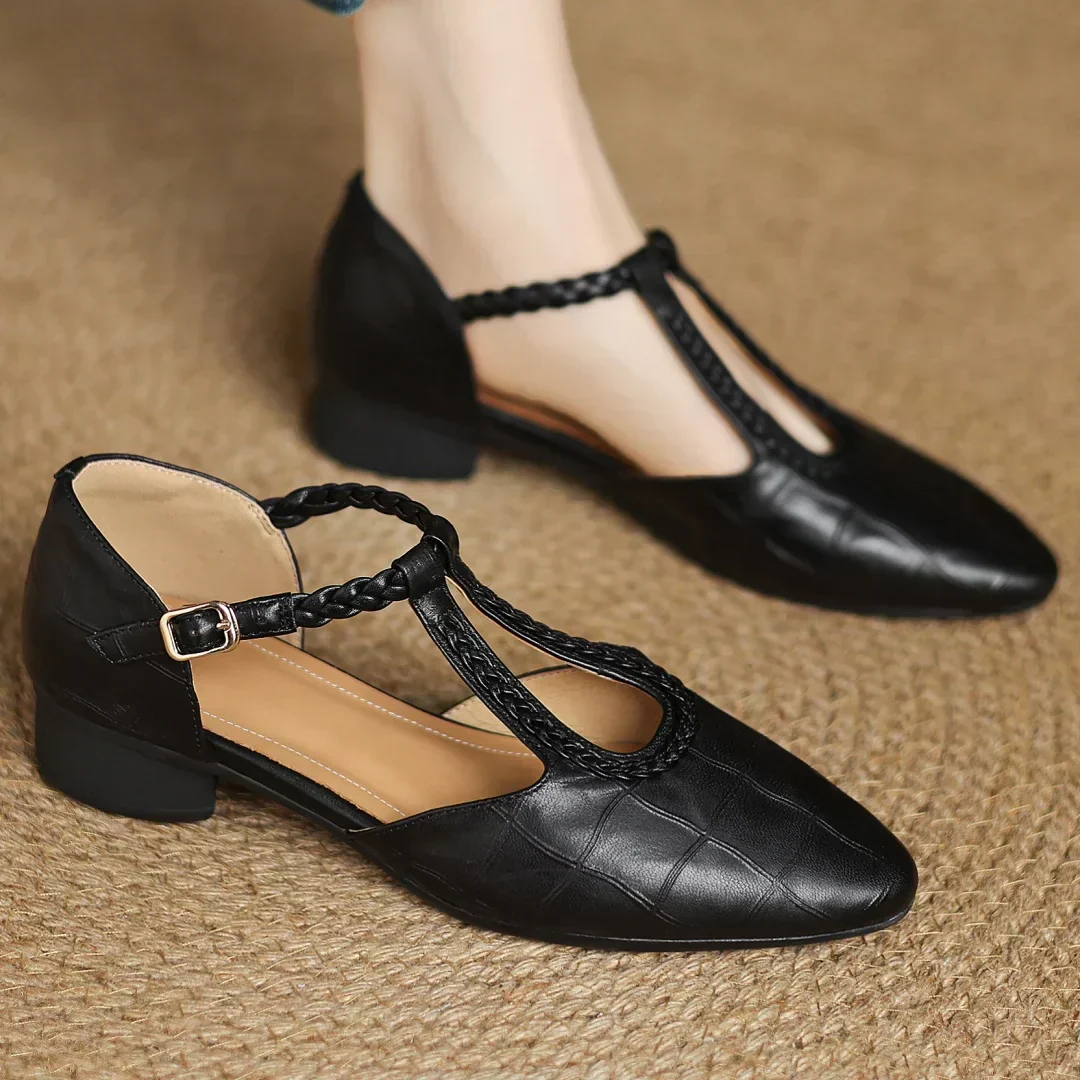 Chaussures Mary Jane femme à bride tressée et finition élégante