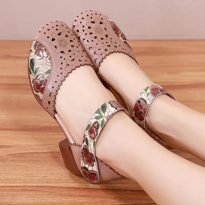 Avelin Lyon | Chaussures Mary Jane femme à imprimé floral