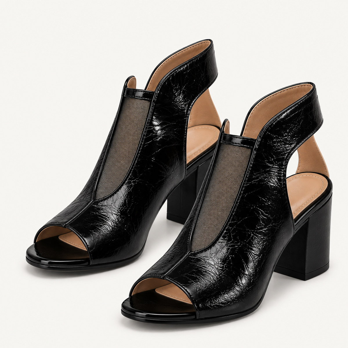 Avelin Lyon | Sandales compensées femme noires à enfiler